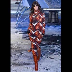 h&m studio 2015 dress size 10 black brown printed C4